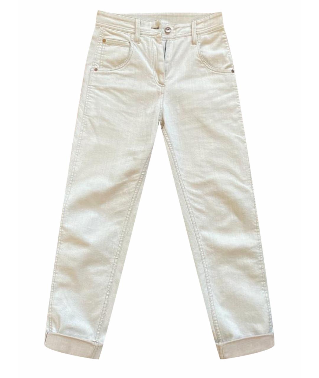 BRUNELLO CUCINELLI Белые прямые джинсы, фото 1