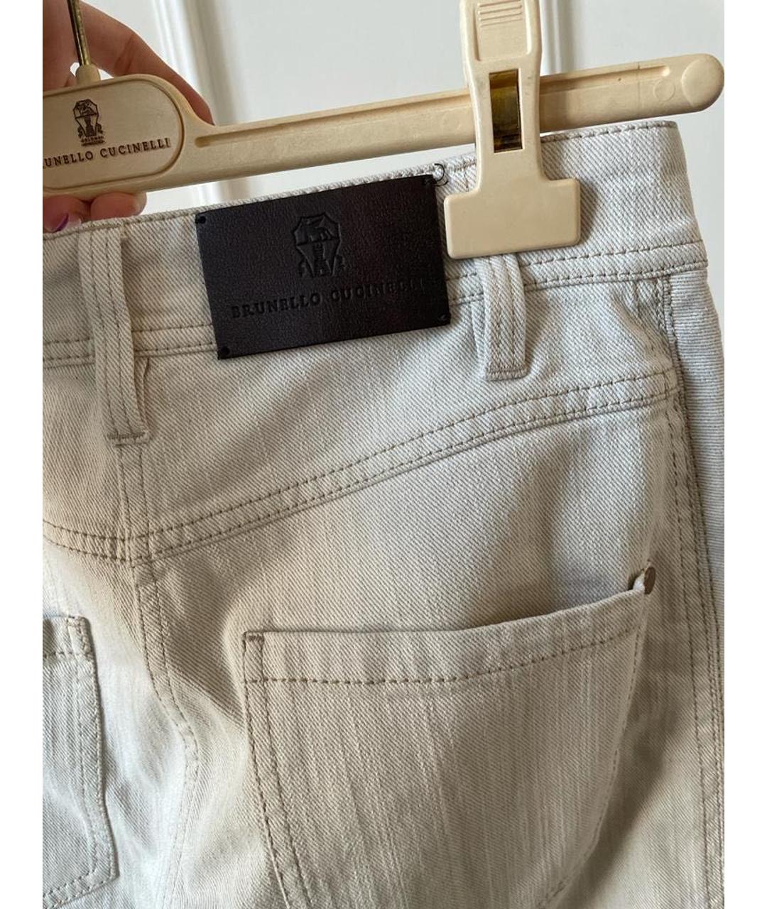 BRUNELLO CUCINELLI Белые прямые джинсы, фото 2
