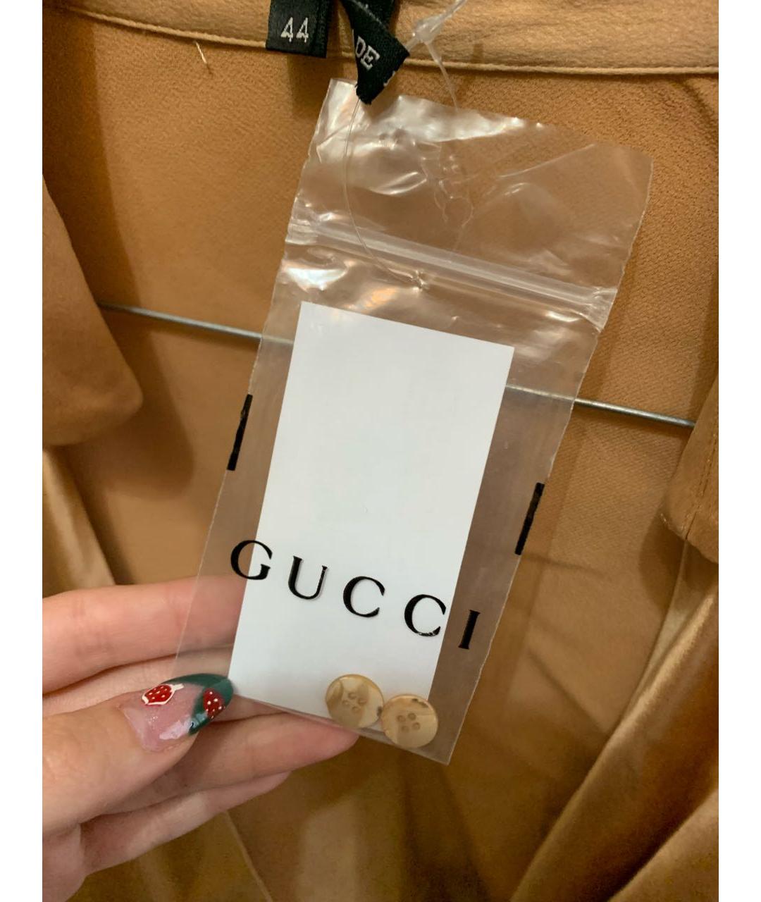 GUCCI Золотая шелковая рубашка, фото 4