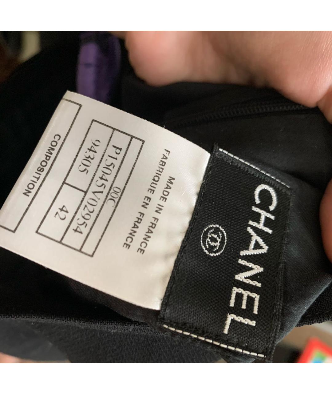 CHANEL PRE-OWNED Черная шерстяная юбка миди, фото 3