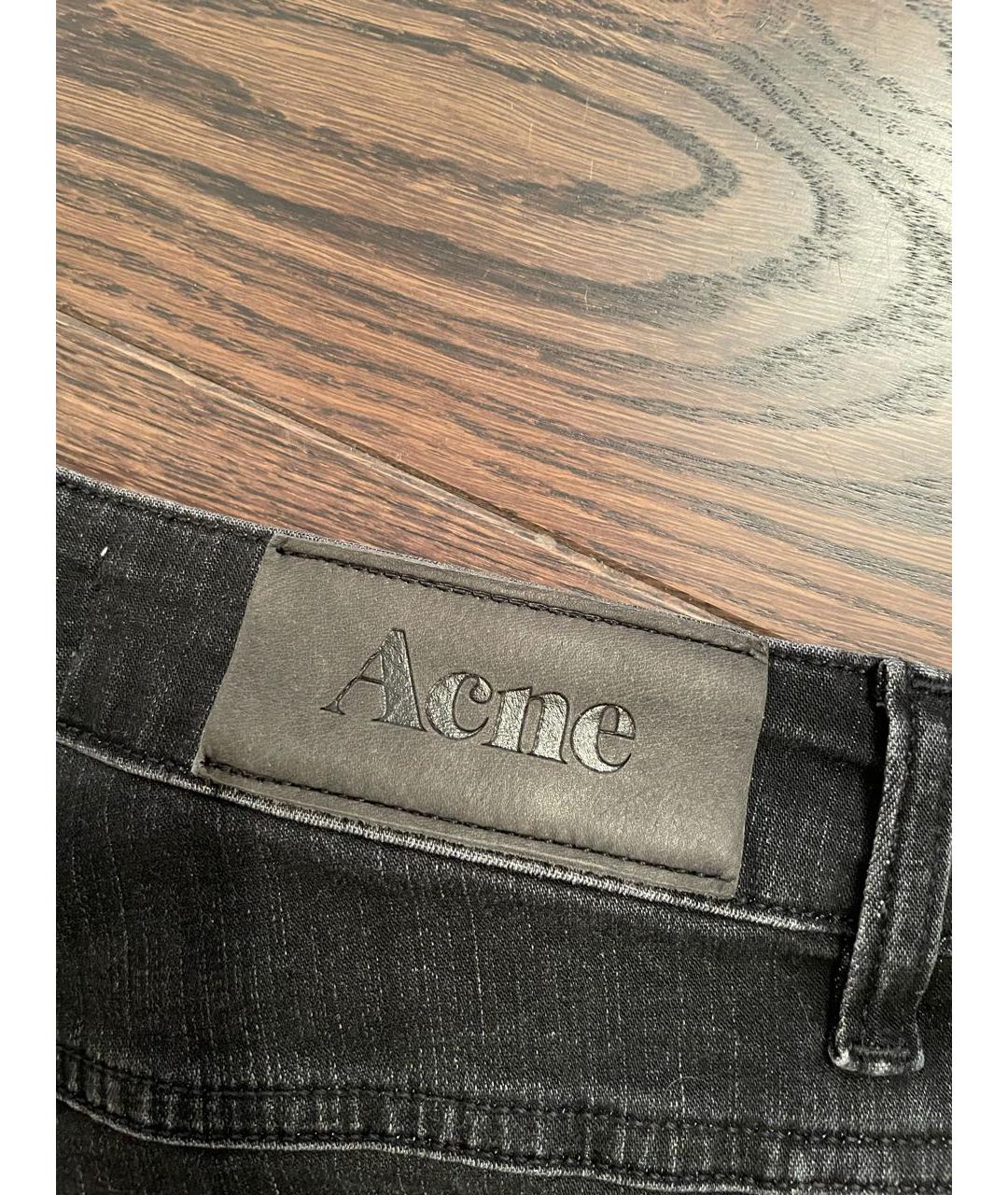 ACNE STUDIOS Черные хлопко-эластановые прямые джинсы, фото 3