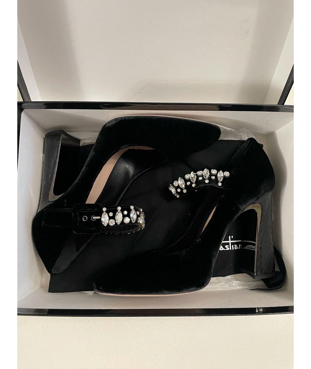 SEBASTIAN Черные бархатные туфли, фото 5