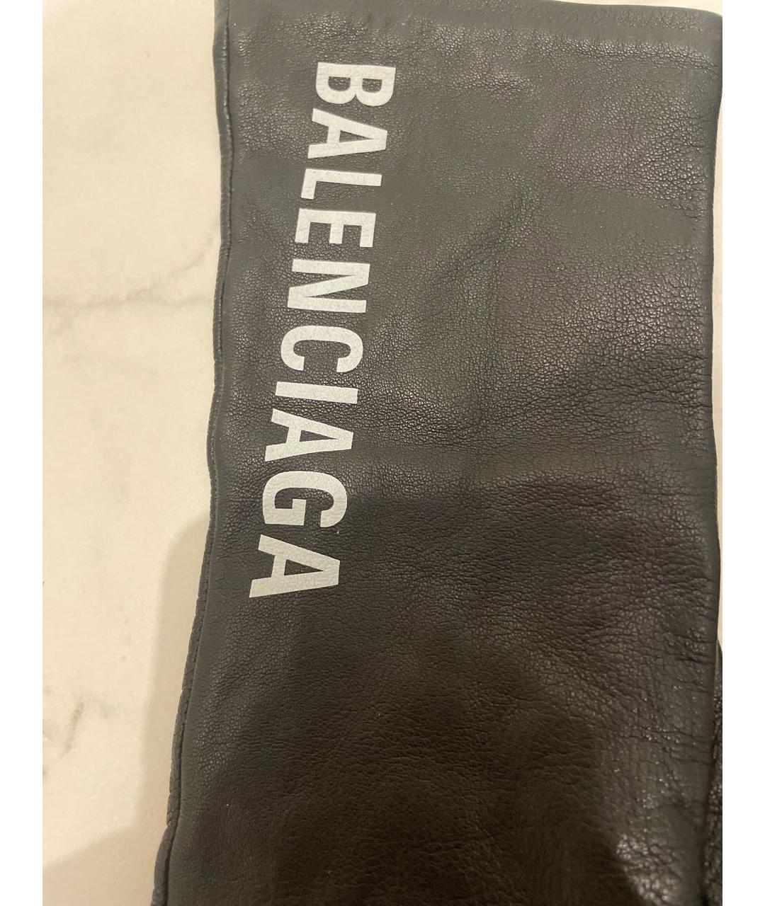 BALENCIAGA Черные кожаные перчатки, фото 3