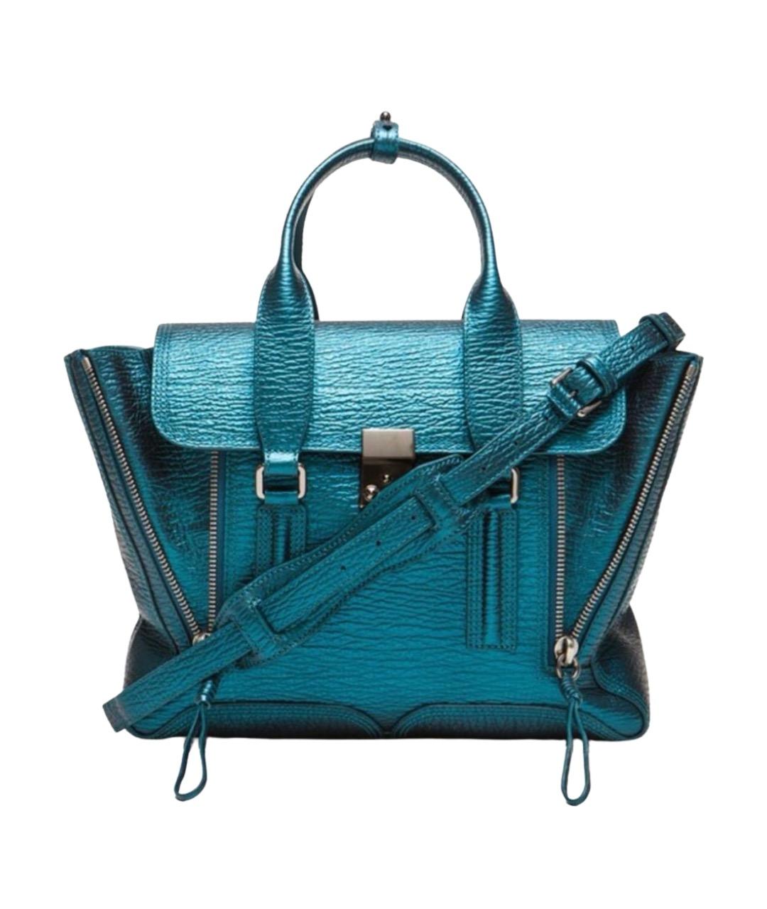 3.1 PHILLIP LIM Бирюзовая кожаная сумка с короткими ручками, фото 1