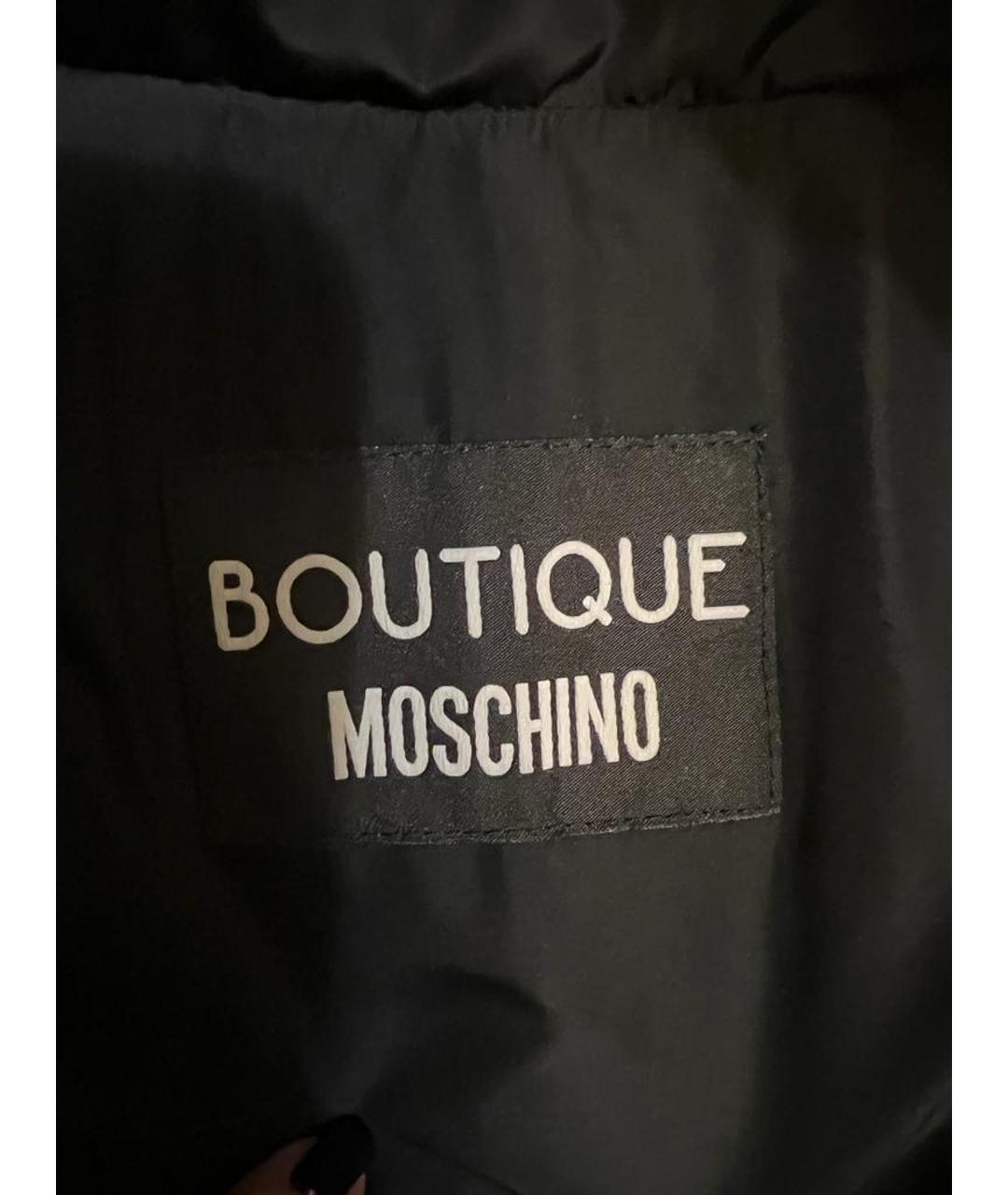 BOUTIQUE MOSCHINO Черная полиэстеровая куртка, фото 4