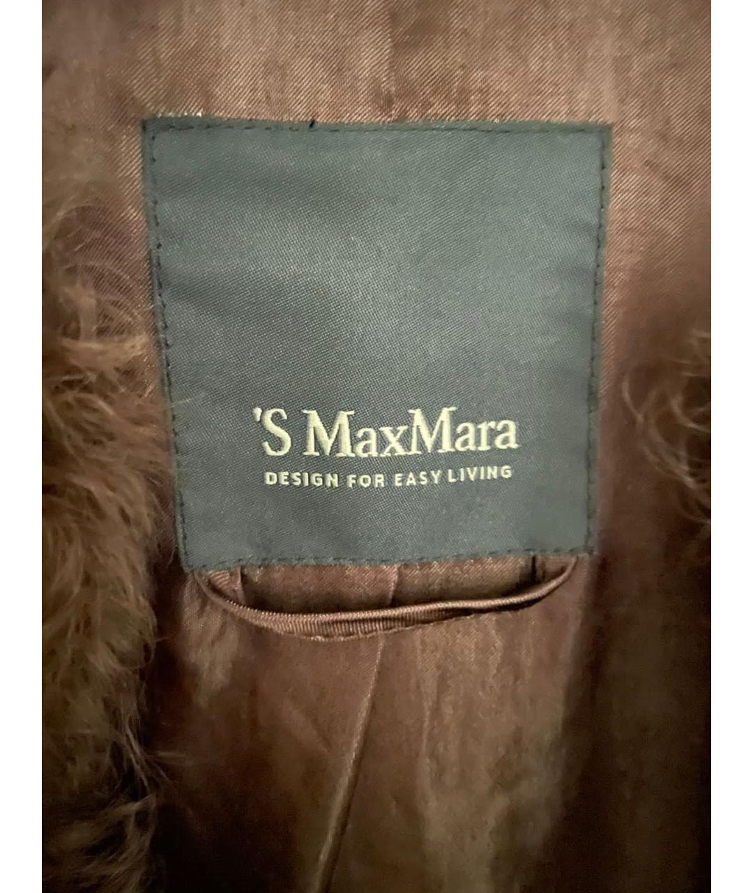 'S MAX MARA Коричневая меховая шуба, фото 2