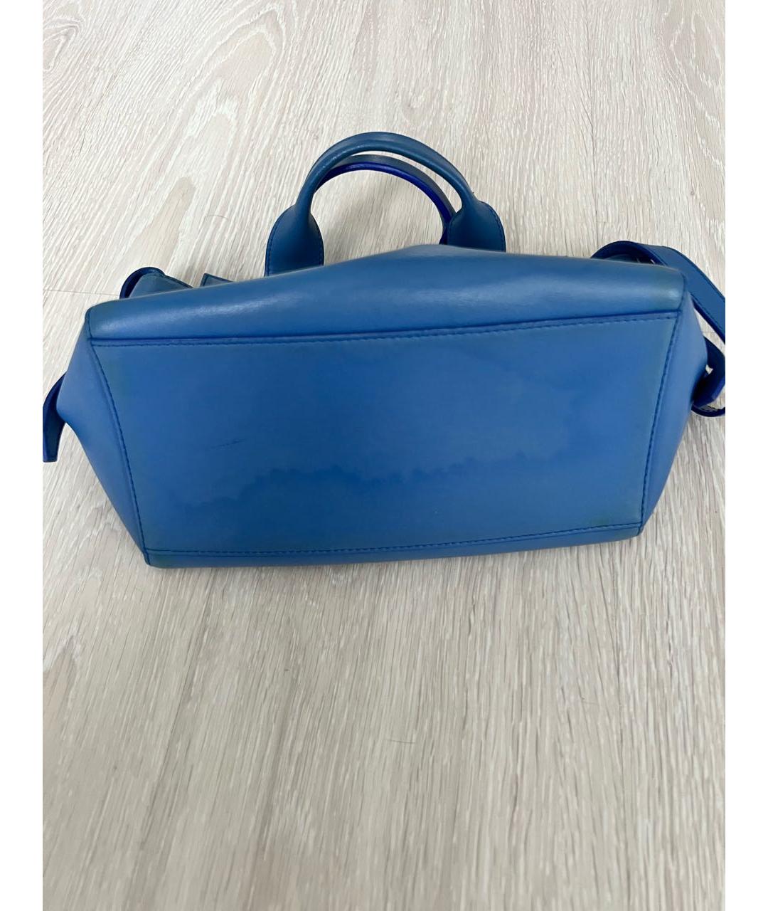 KENZO Синяя кожаная сумка с короткими ручками, фото 5