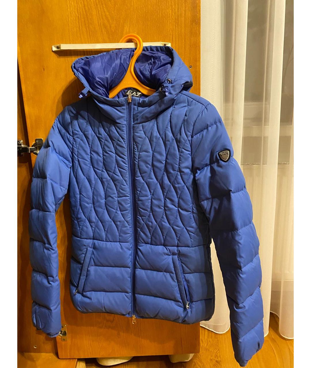 EMPORIO ARMANI Темно-синяя полиэстеровая куртка, фото 5