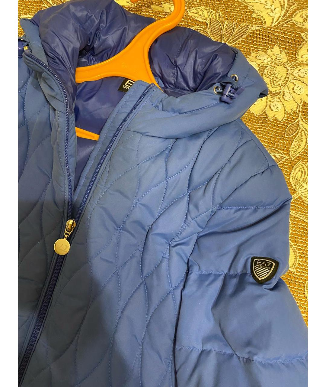 EMPORIO ARMANI Темно-синяя полиэстеровая куртка, фото 3