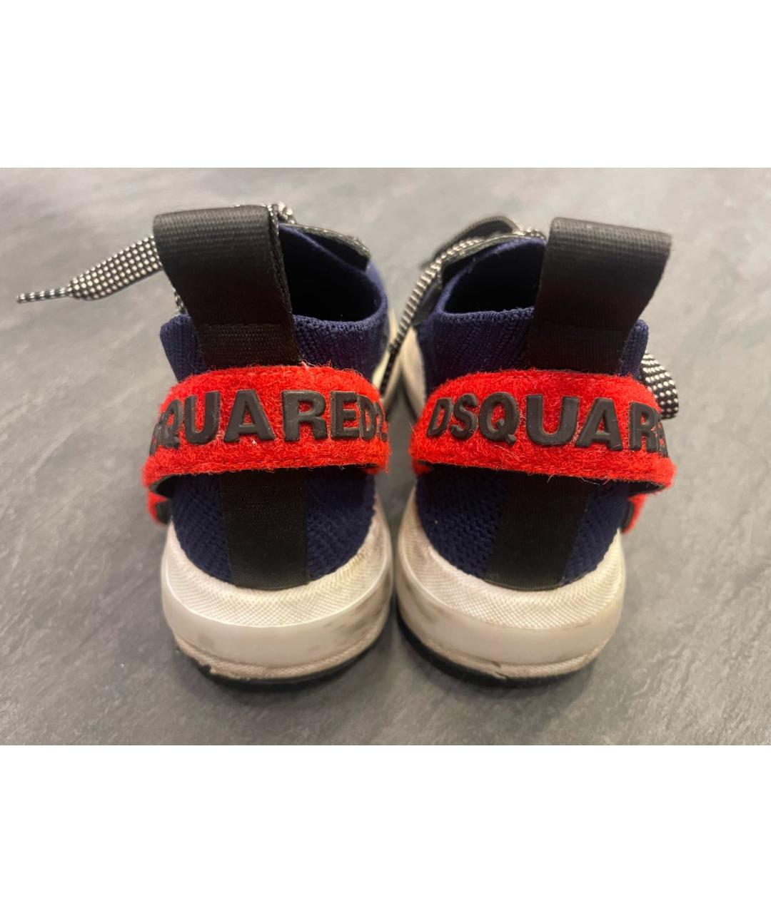 DSQUARED2 KIDS Синие текстильные кеды, фото 4