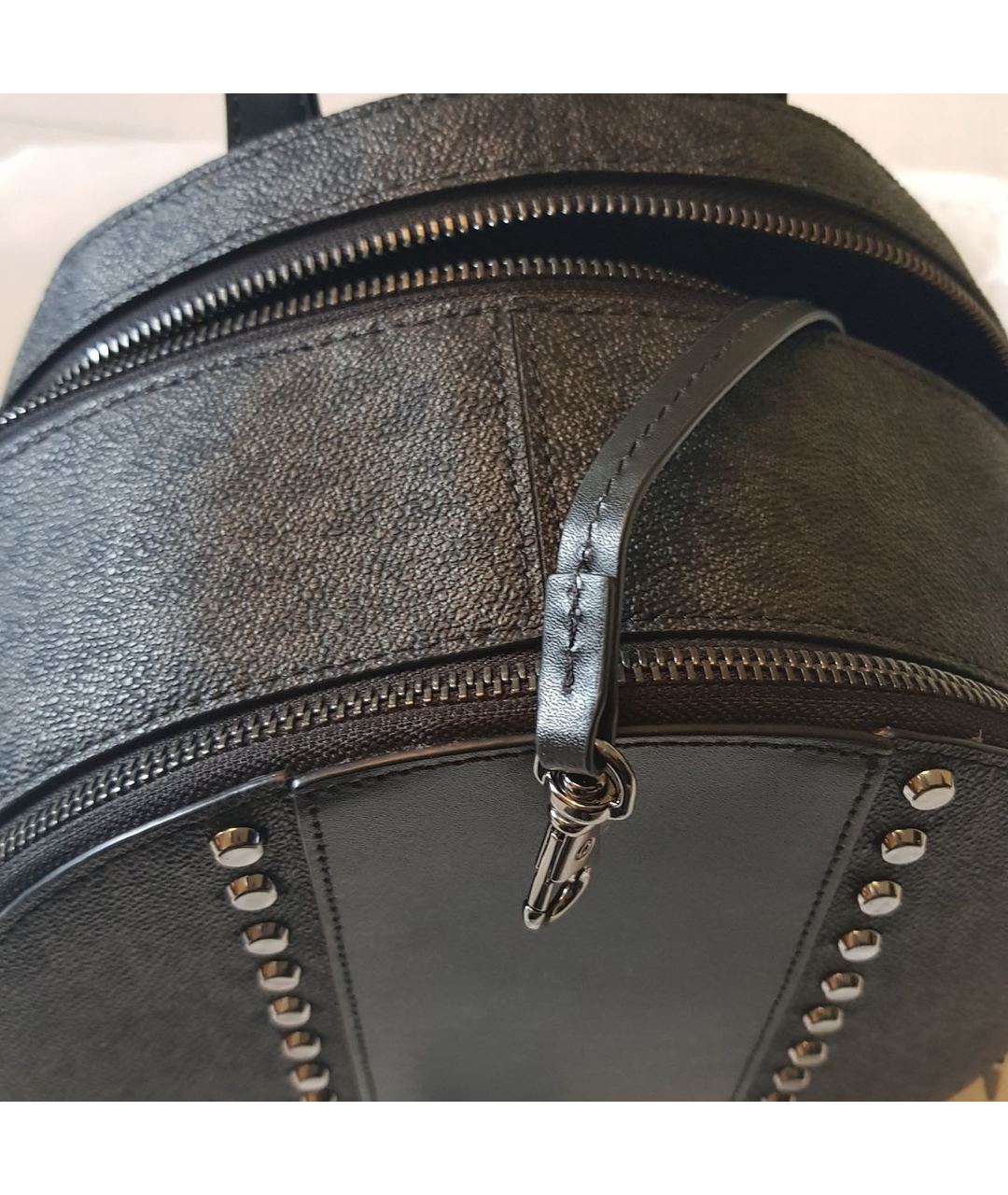 MICHAEL KORS Антрацитовый кожаный рюкзак, фото 7