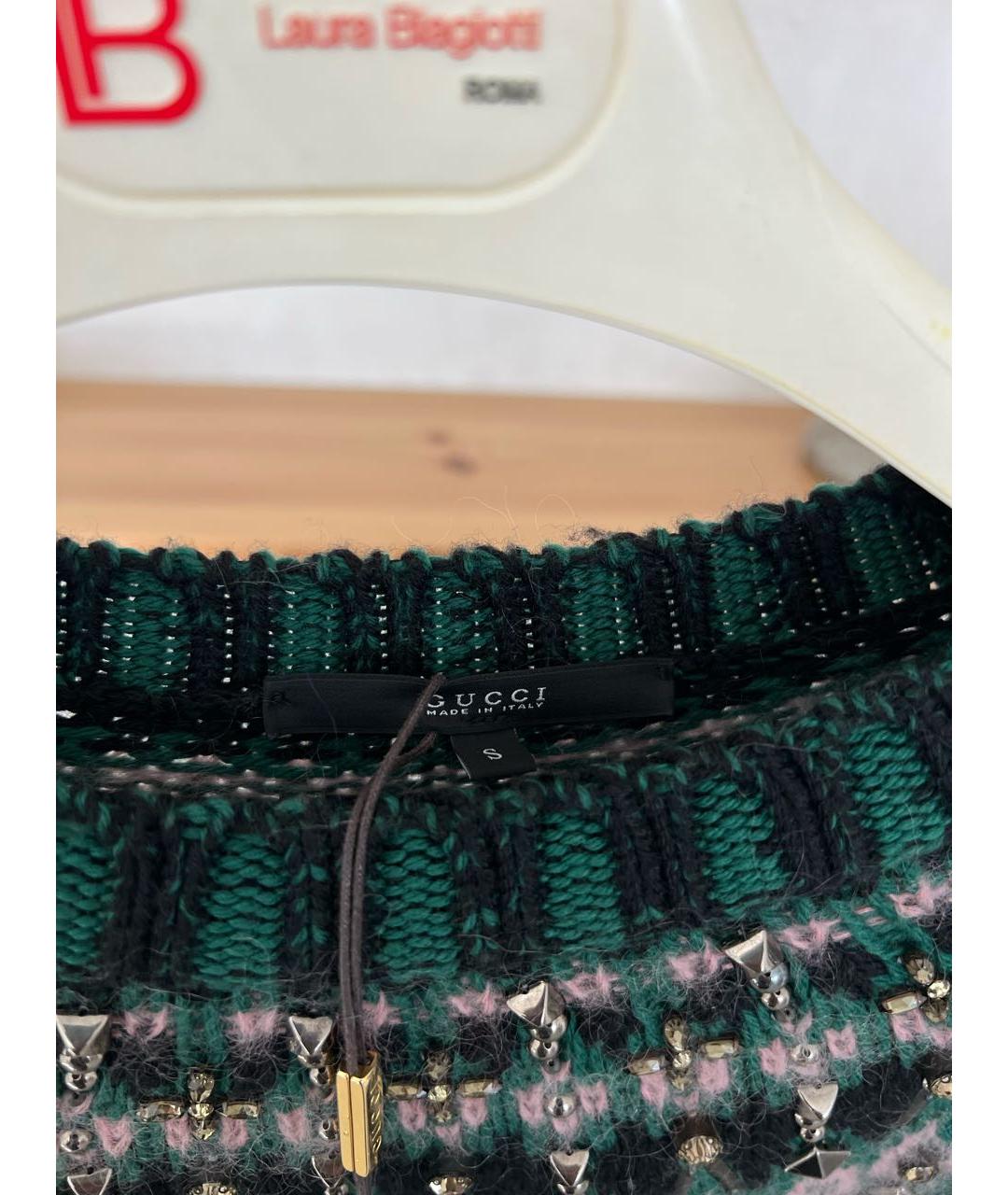 GUCCI Зеленый шерстяной джемпер / свитер, фото 4