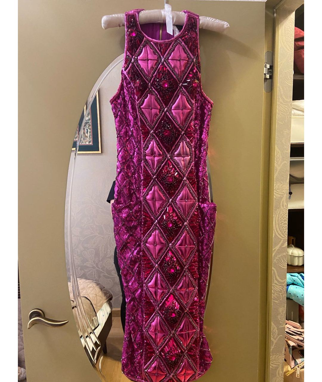 BALMAIN Розовое полиэстеровое повседневное платье, фото 5