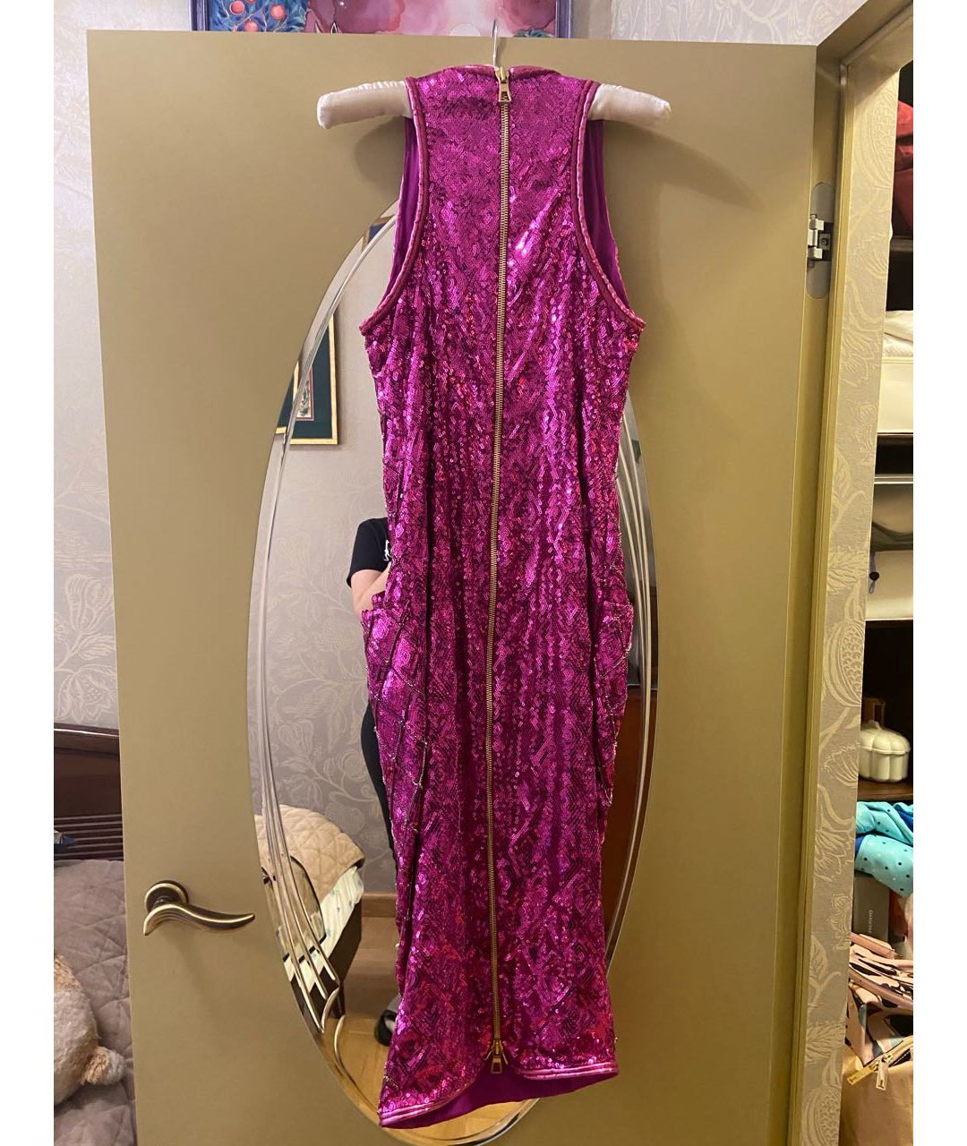 BALMAIN Розовое полиэстеровое повседневное платье, фото 3