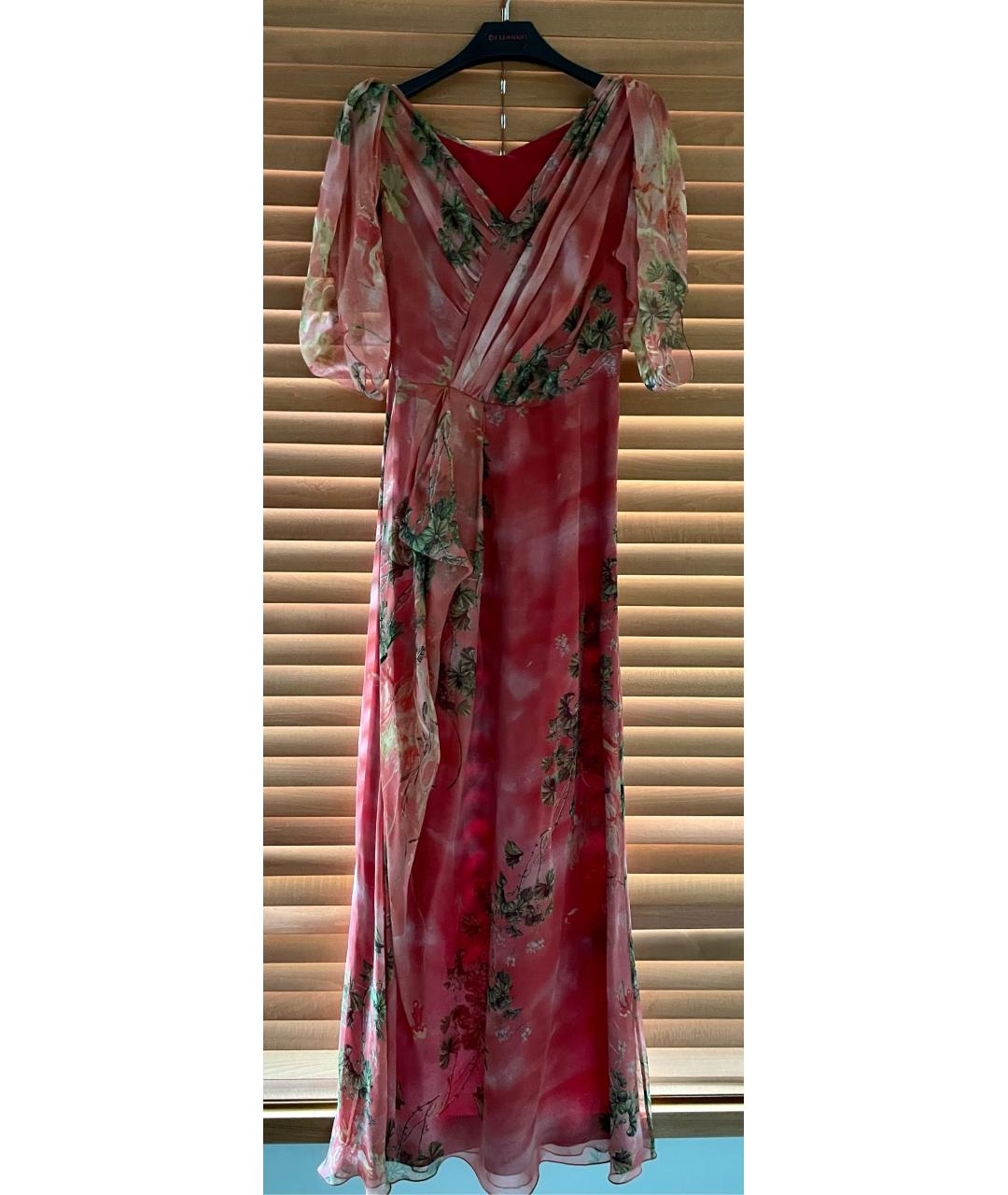ALBERTA FERRETTI Розовое шелковое вечернее платье, фото 2