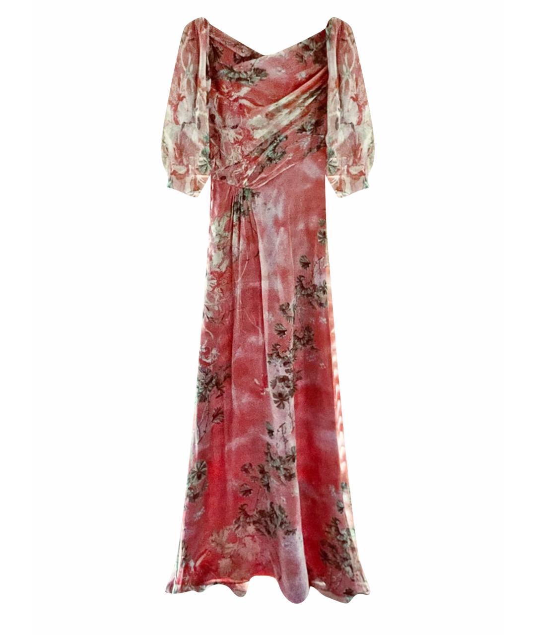 ALBERTA FERRETTI Розовое шелковое вечернее платье, фото 1
