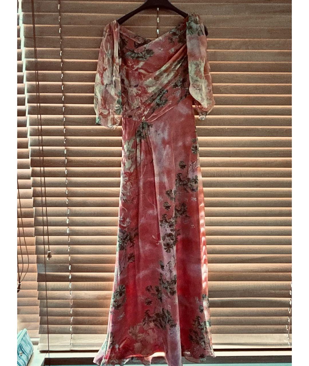 ALBERTA FERRETTI Розовое шелковое вечернее платье, фото 9