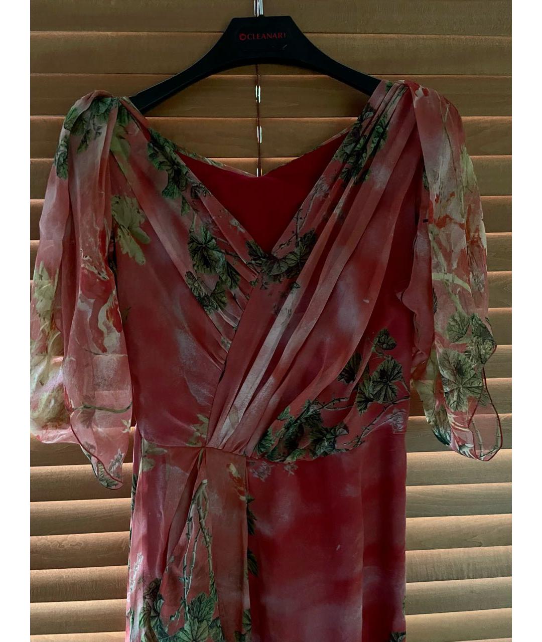 ALBERTA FERRETTI Розовое шелковое вечернее платье, фото 3