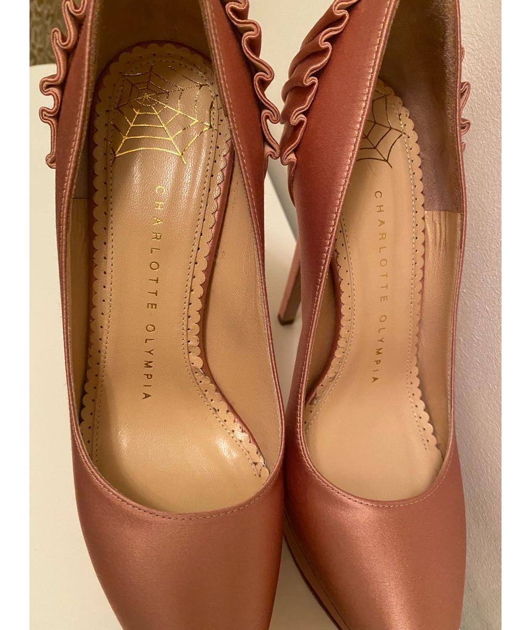 CHARLOTTE OLYMPIA Розовые текстильные туфли, фото 3
