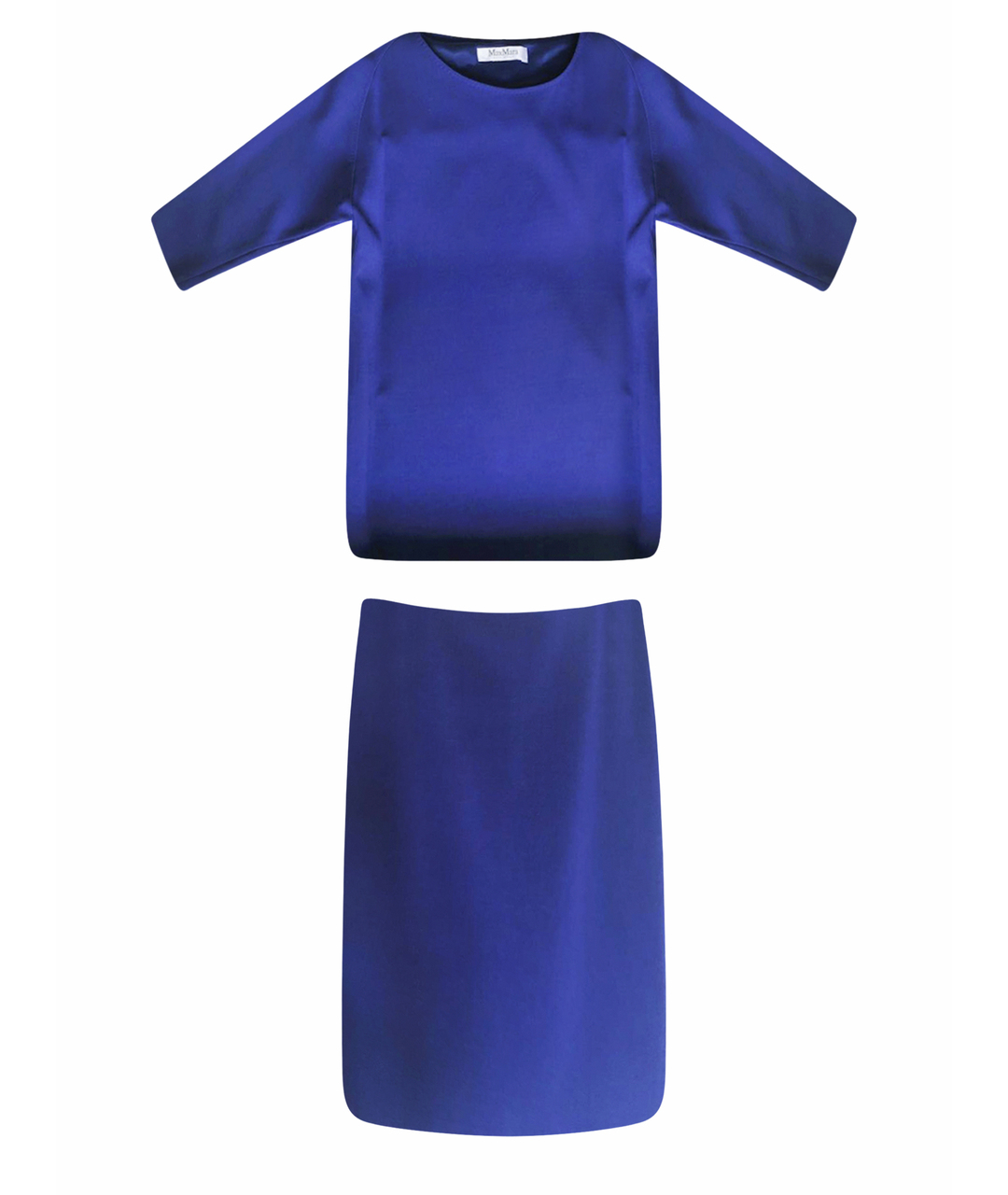 MAX MARA Синий шерстяной костюм с юбками, фото 1
