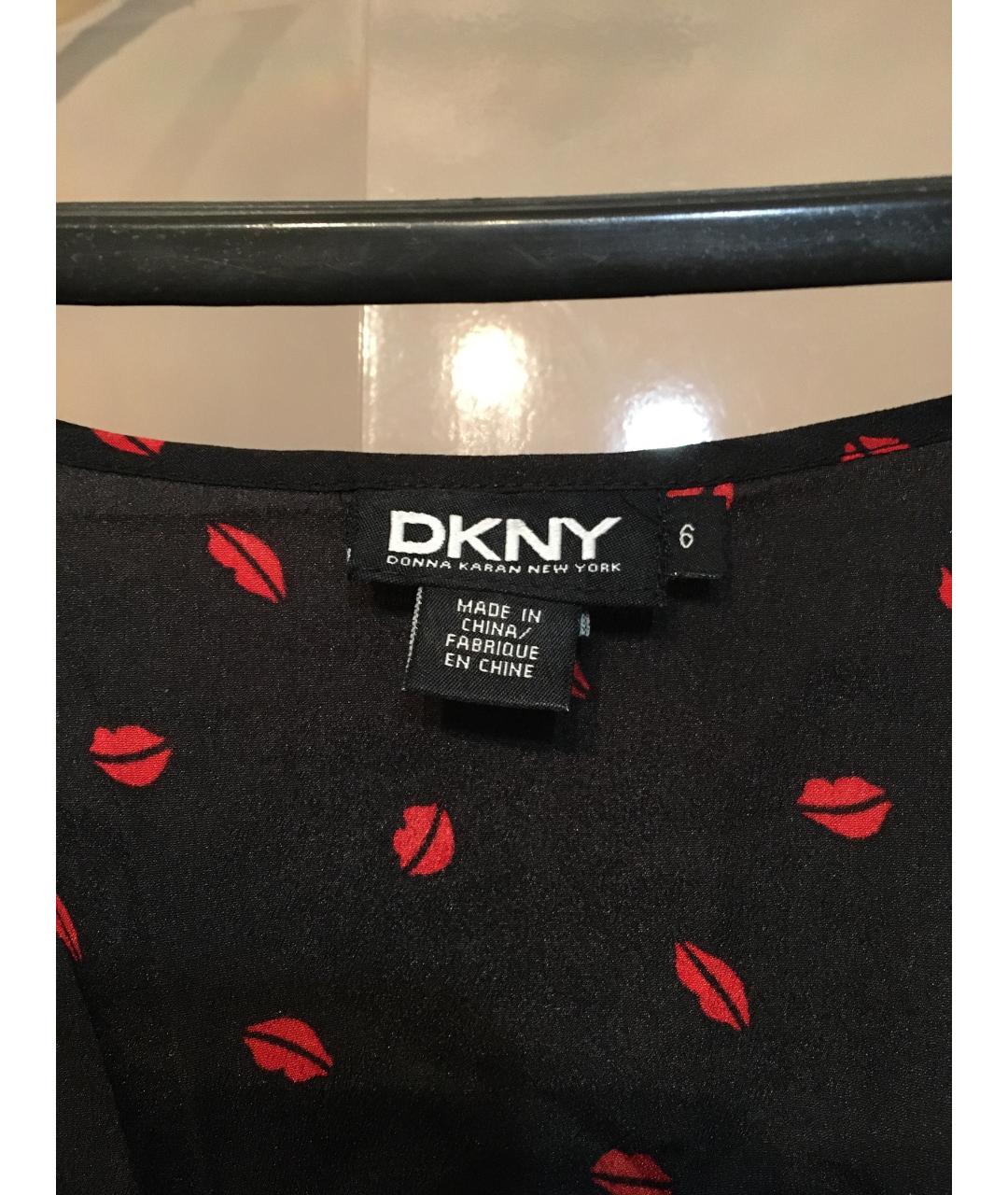 DKNY Черное шелковое коктейльное платье, фото 2