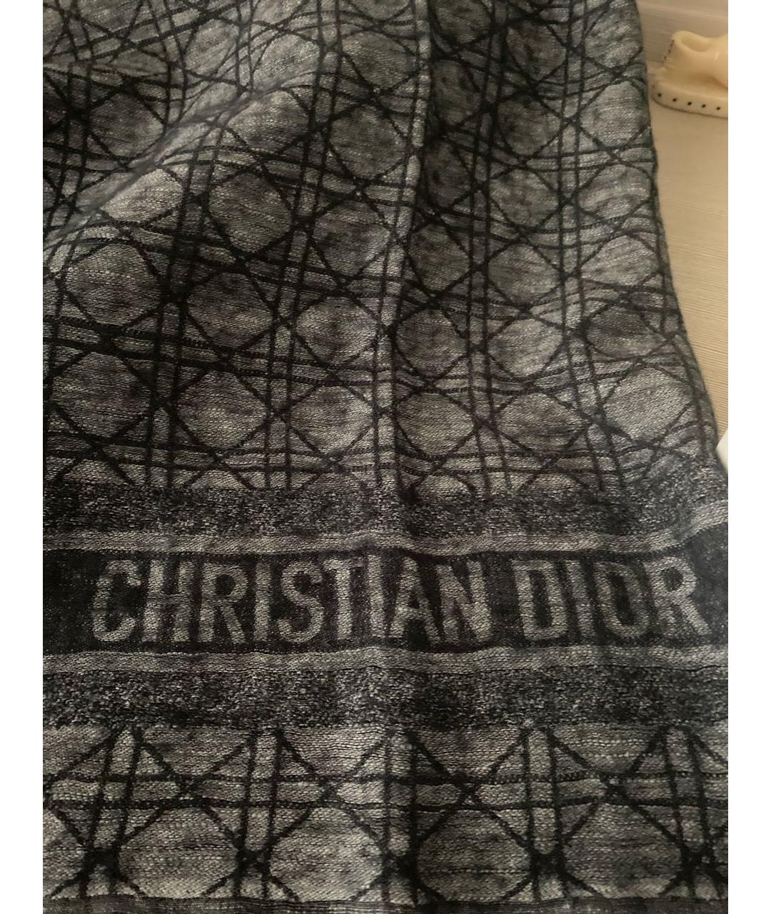 CHRISTIAN DIOR PRE-OWNED Серый кашемировый платок, фото 3