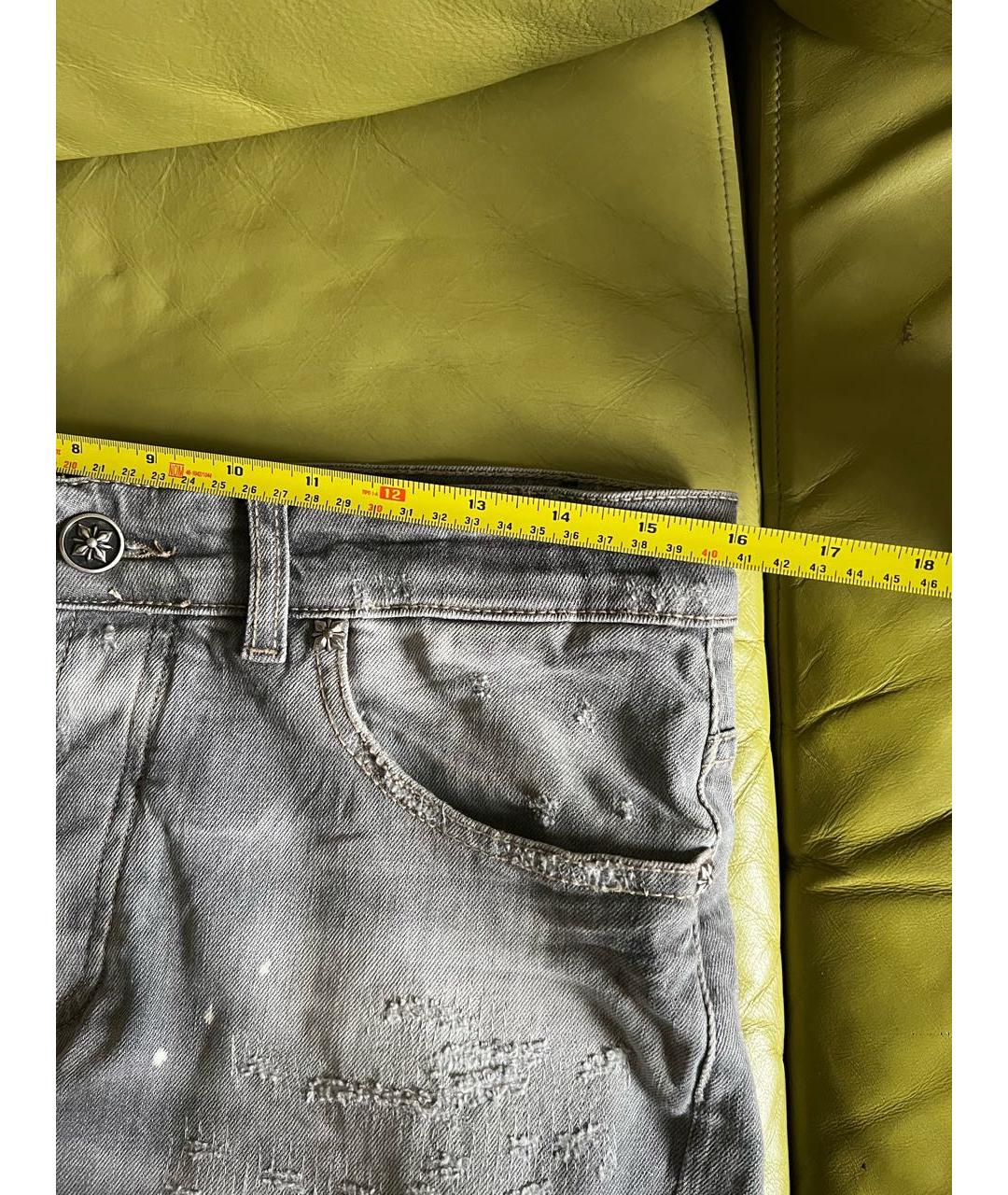 JOHN RICHMOND Серые хлопко-эластановые джинсы скинни, фото 7