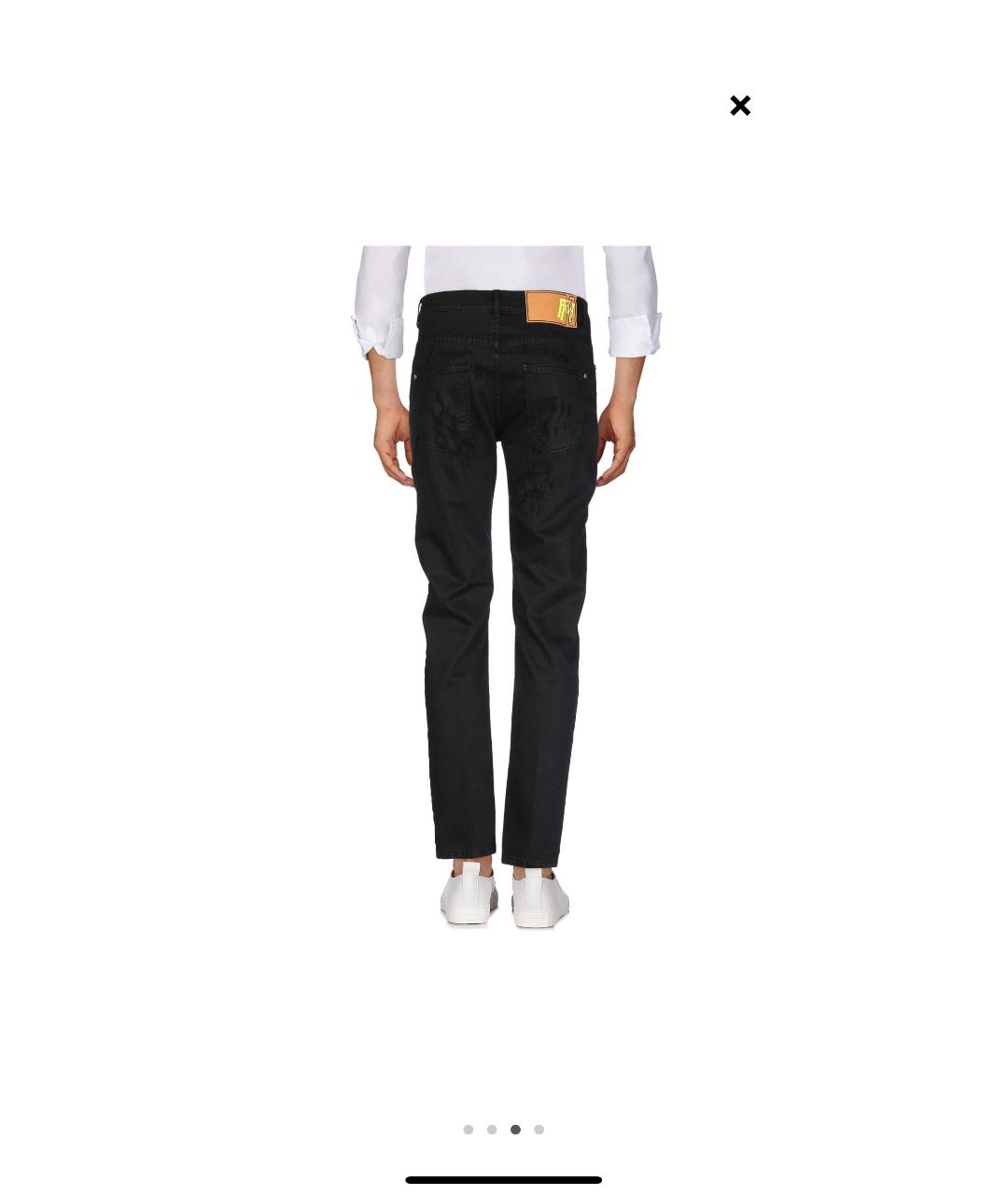 FRANKIE MORELLO Черные хлопко-эластановые джинсы скинни, фото 3