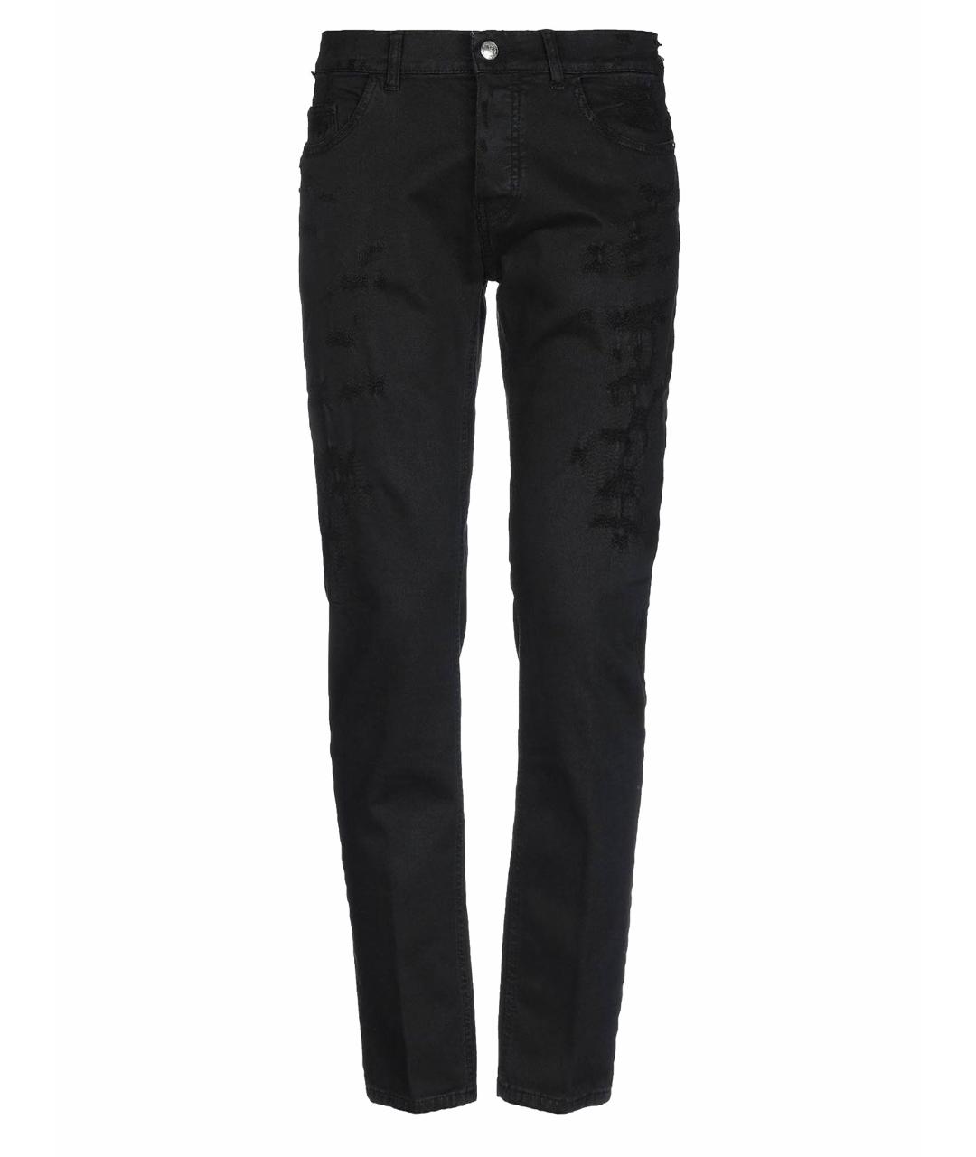 FRANKIE MORELLO Черные хлопко-эластановые джинсы скинни, фото 1