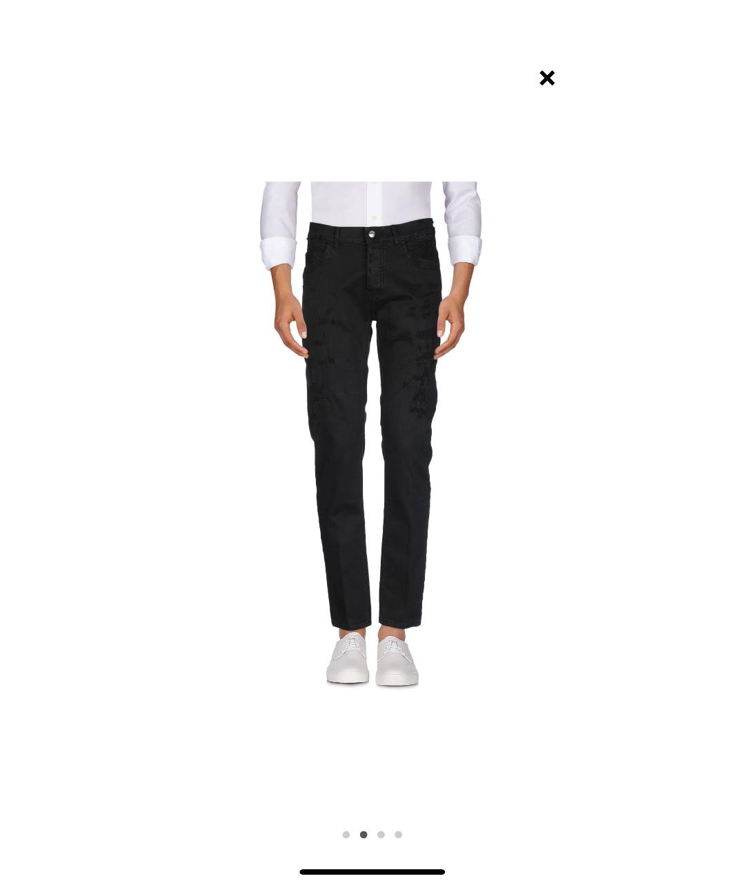 FRANKIE MORELLO Черные хлопко-эластановые джинсы скинни, фото 2