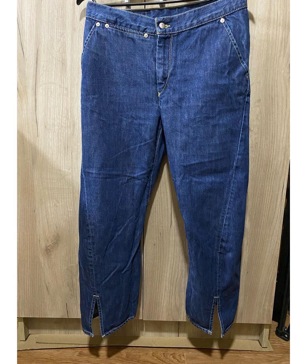 LEVI'S Темно-синие хлопковые прямые джинсы, фото 7