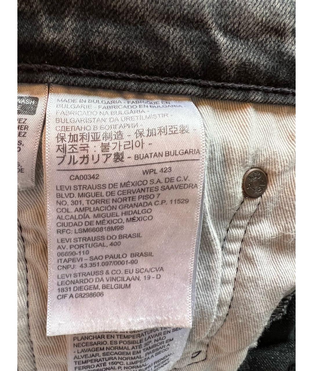 LEVI'S Серые хлопко-эластановые джинсы скинни, фото 4