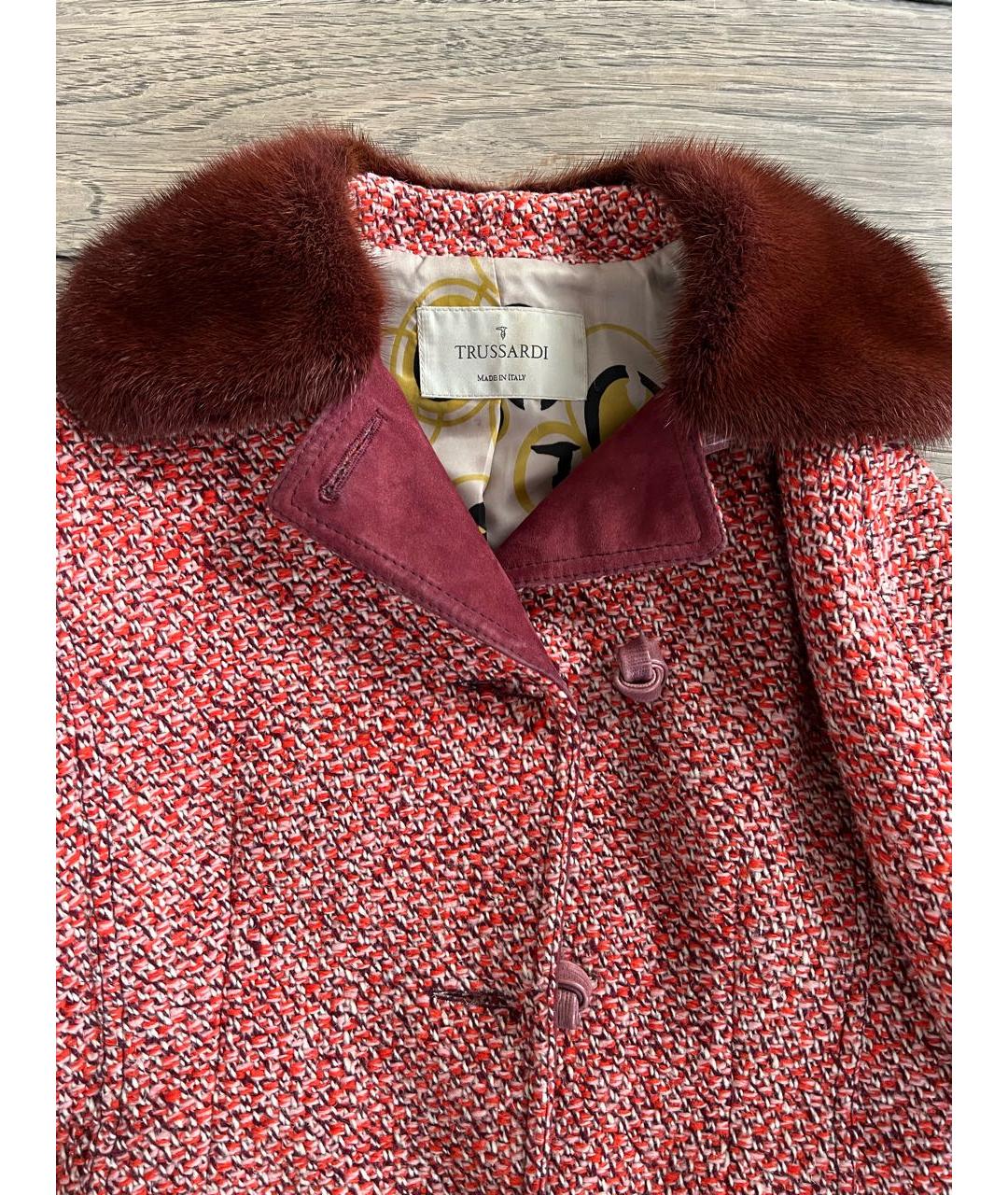 TRUSSARDI Бордовый шерстяной жакет/пиджак, фото 4