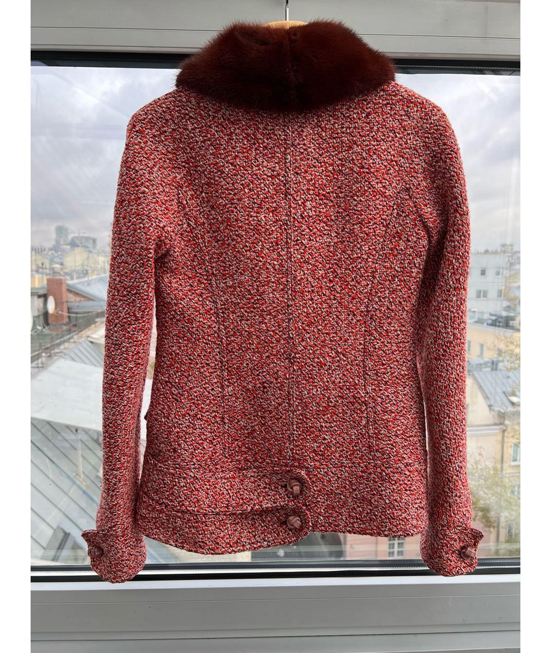 TRUSSARDI Бордовый шерстяной жакет/пиджак, фото 2