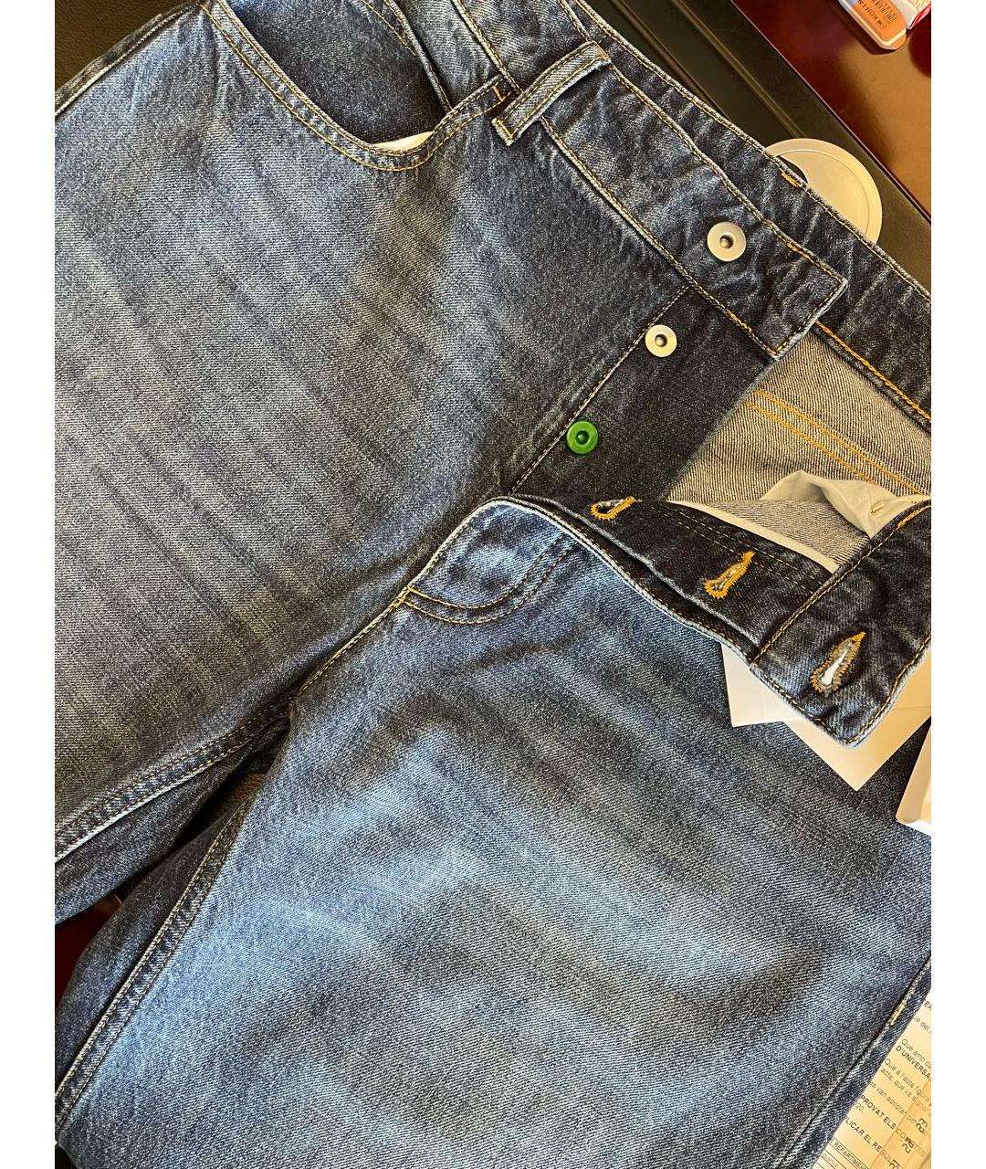 BOTTEGA VENETA Синие хлопковые прямые джинсы, фото 3