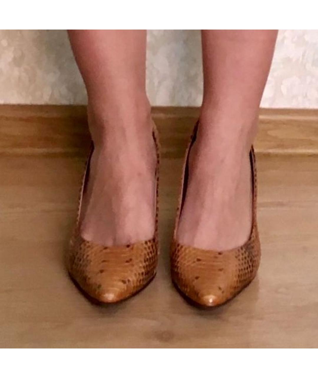SALVATORE FERRAGAMO Коричневые туфли из экзотической кожи, фото 2