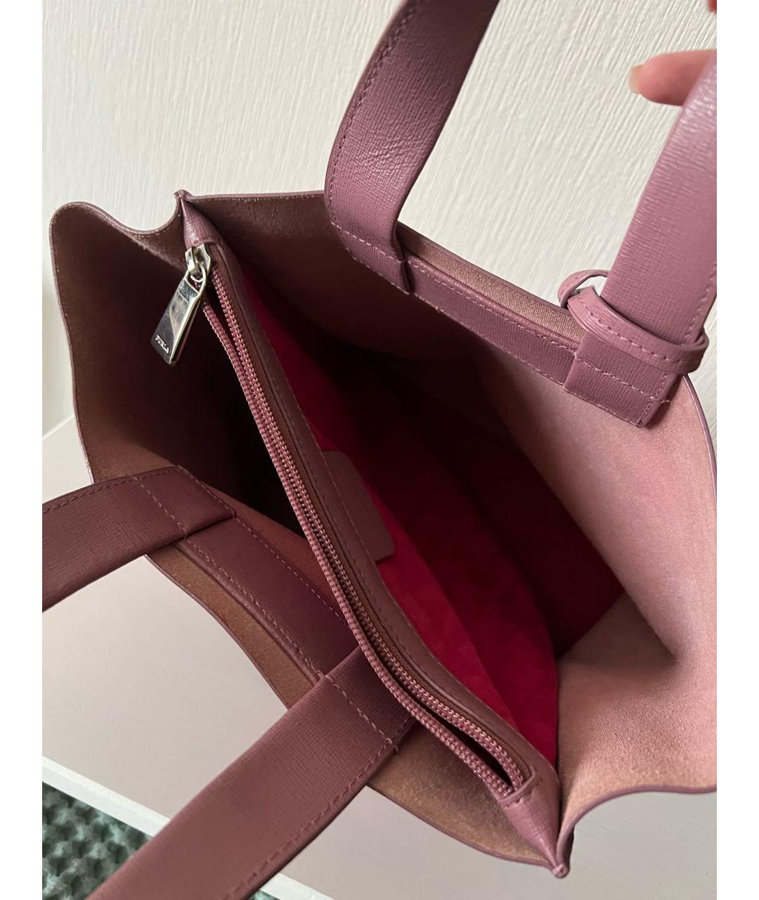 FURLA Розовая кожаная сумка тоут, фото 3