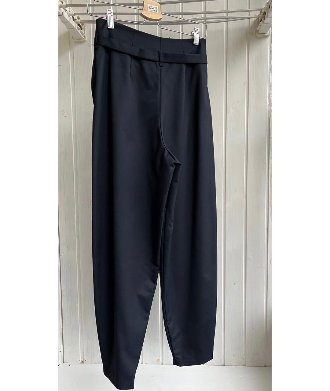 MAJE Темно-синие полиэстеровые брюки широкие, фото 2