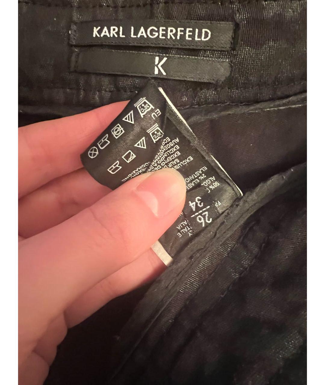 KARL LAGERFELD Черные хлопко-эластановые джинсы слим, фото 3