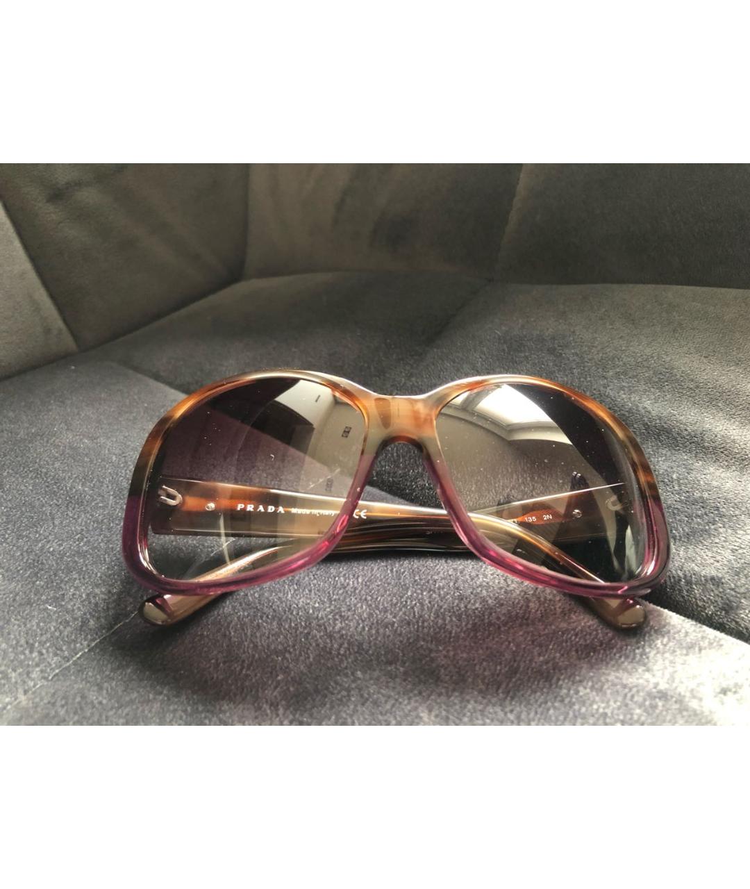 PRADA Фиолетовые пластиковые солнцезащитные очки, фото 7