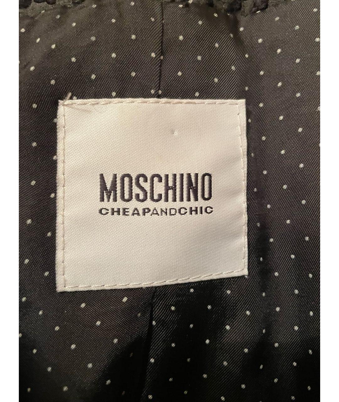 MOSCHINO Черное шерстяное пальто, фото 3