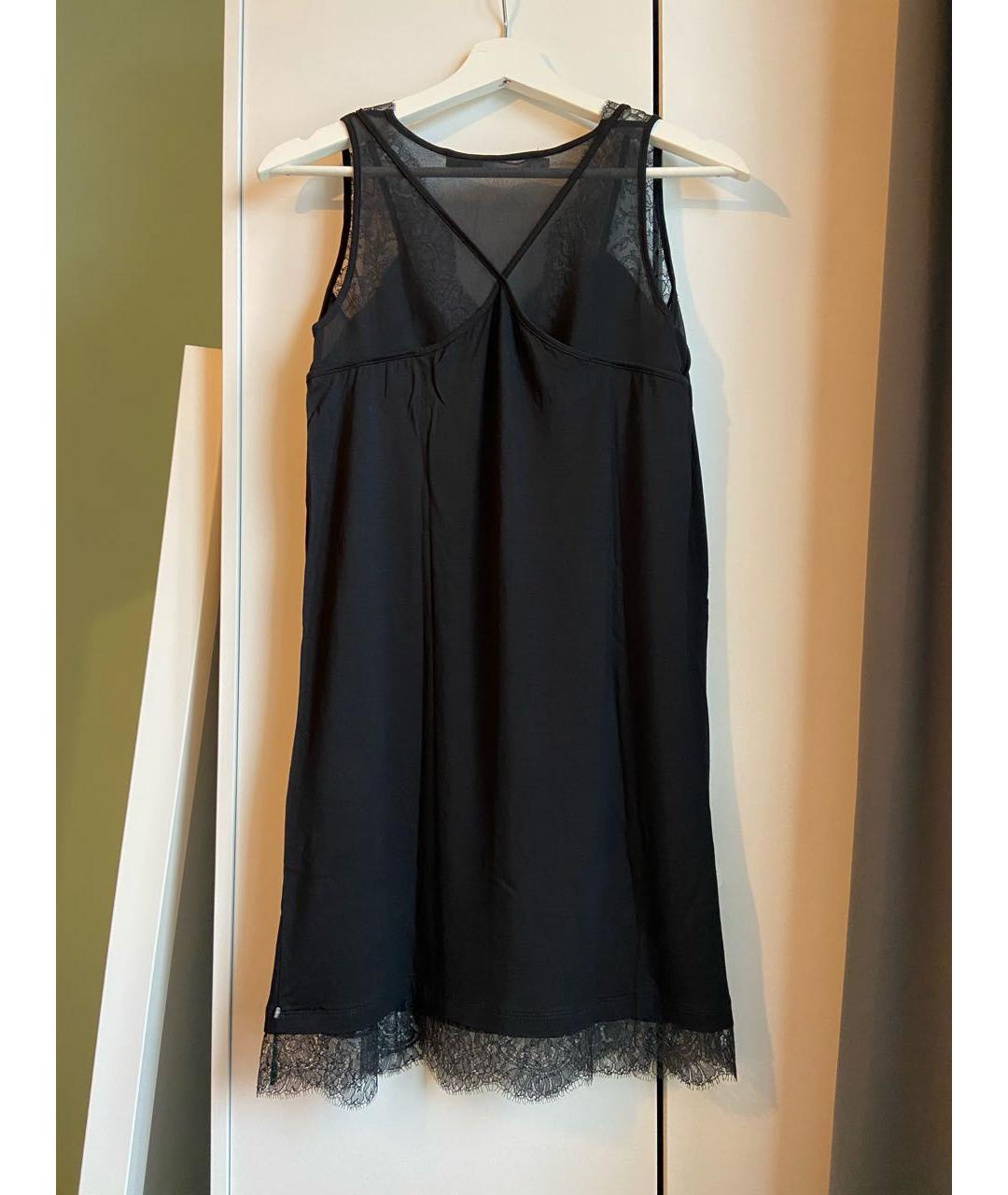 SPORT MAX CODE Черное шелковое коктейльное платье, фото 2