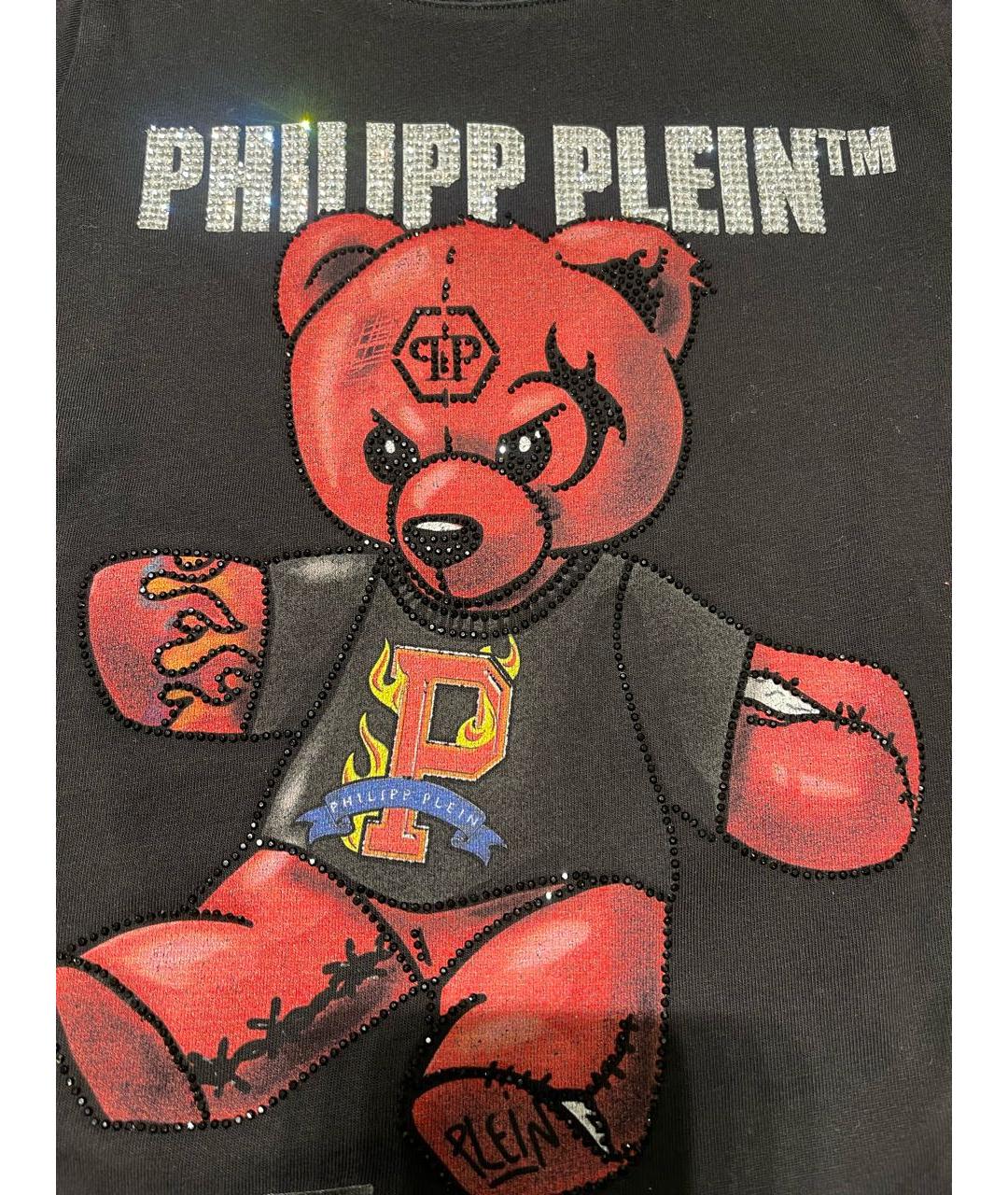 PHILIPP PLEIN JUNIOR Черная хлопковая детская футболка, фото 5