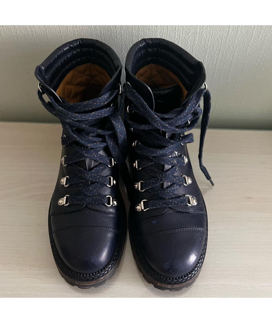 CHANEL PRE-OWNED Синие кожаные ботинки, фото 2