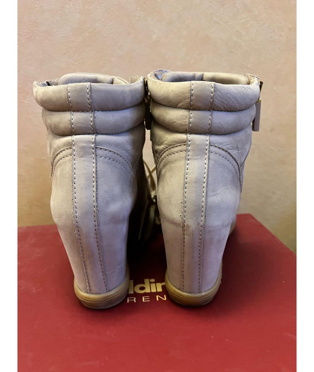 BALDININI Бежевые нубуковые кроссовки, фото 4