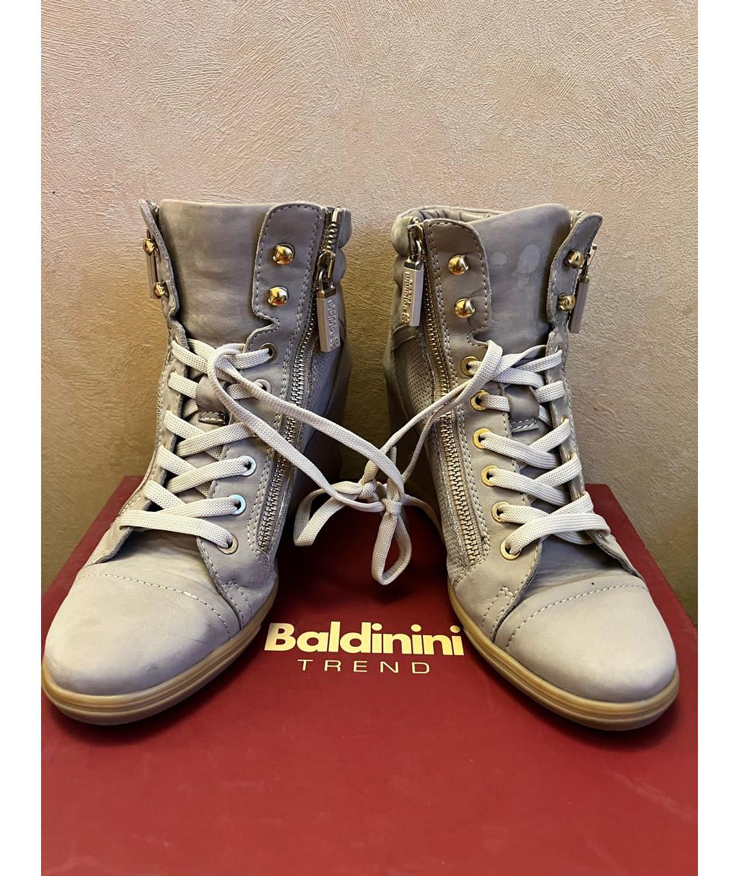 BALDININI Бежевые нубуковые кроссовки, фото 2