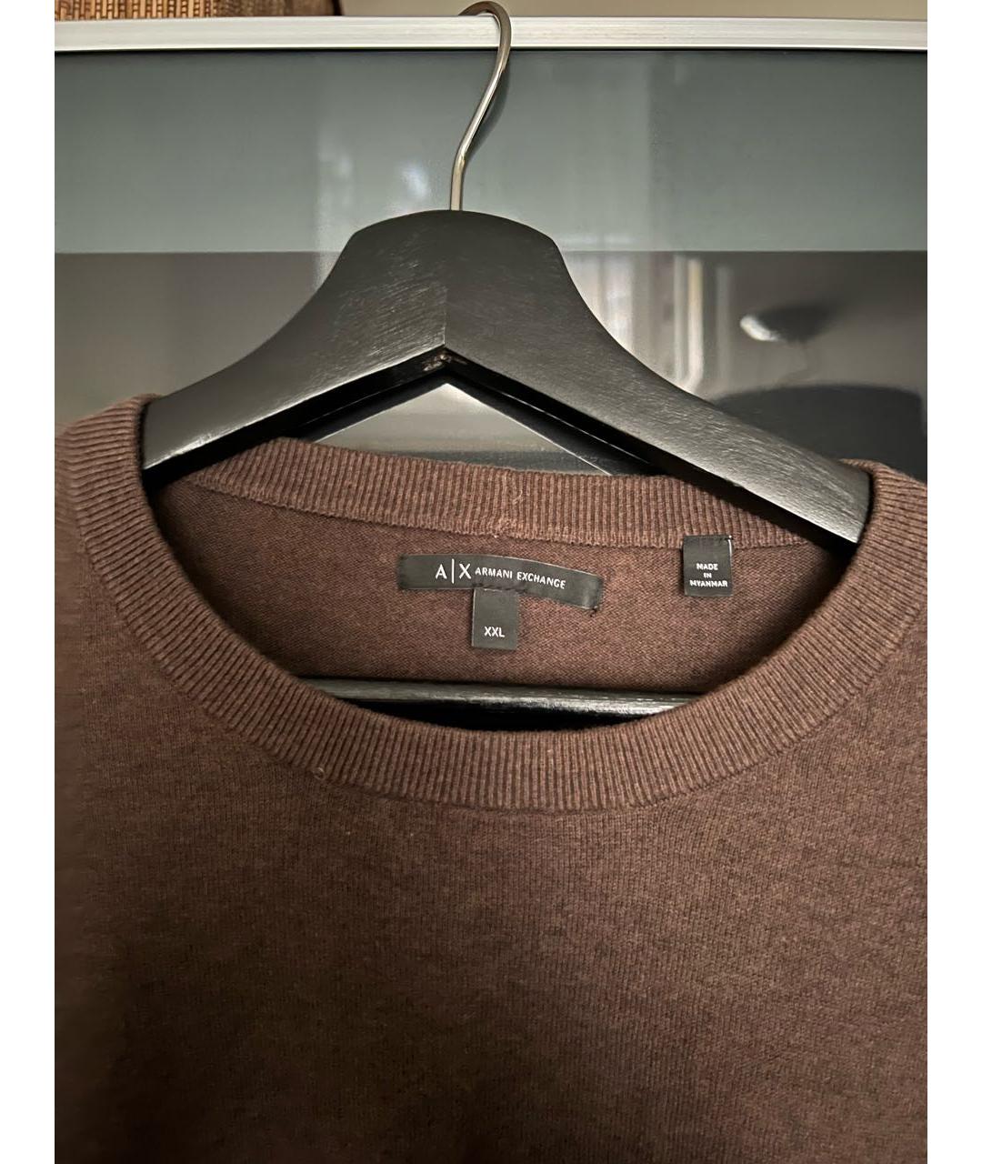 ARMANI EXCHANGE Коричневый кашемировый джемпер / свитер, фото 3