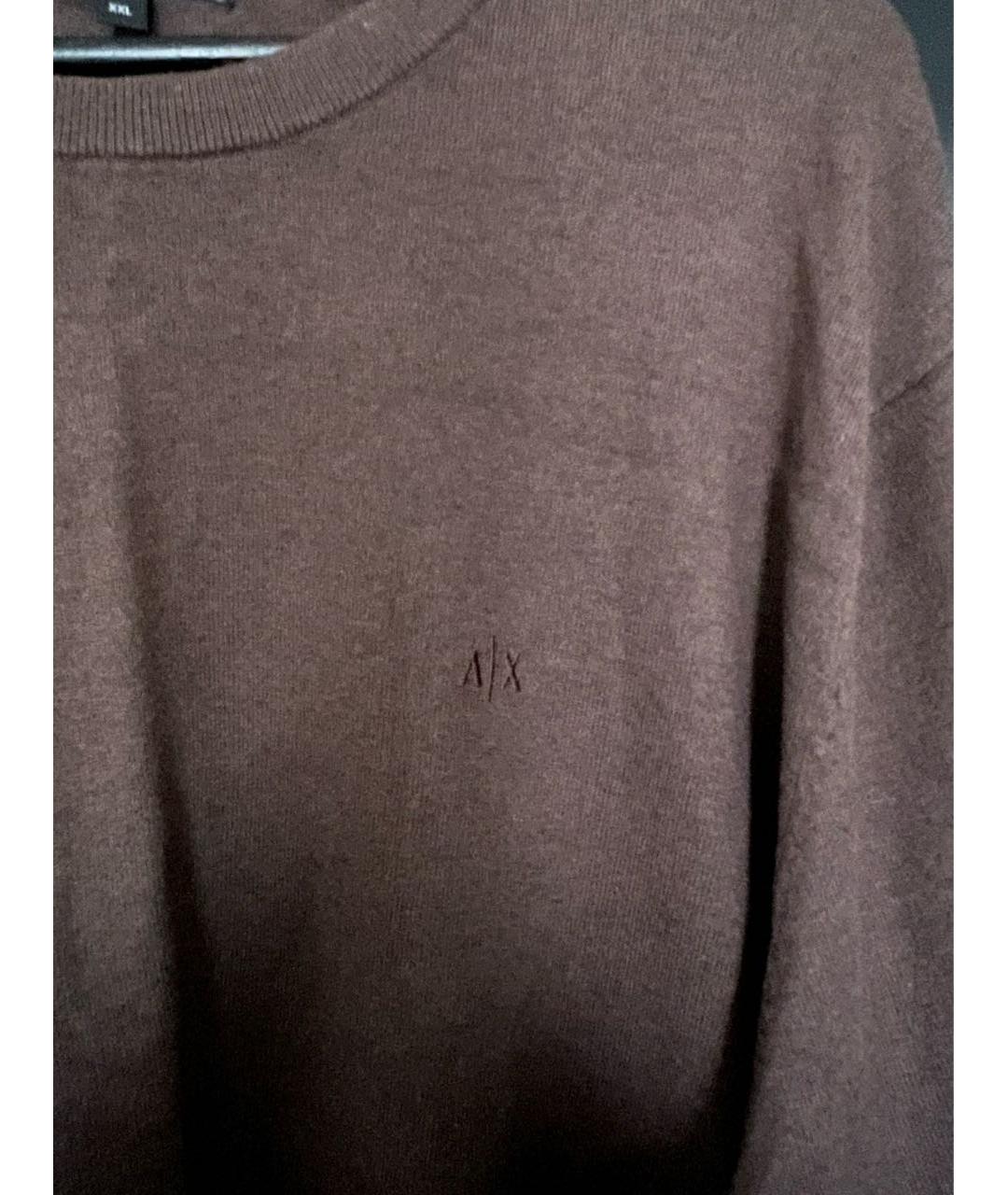 ARMANI EXCHANGE Коричневый кашемировый джемпер / свитер, фото 4
