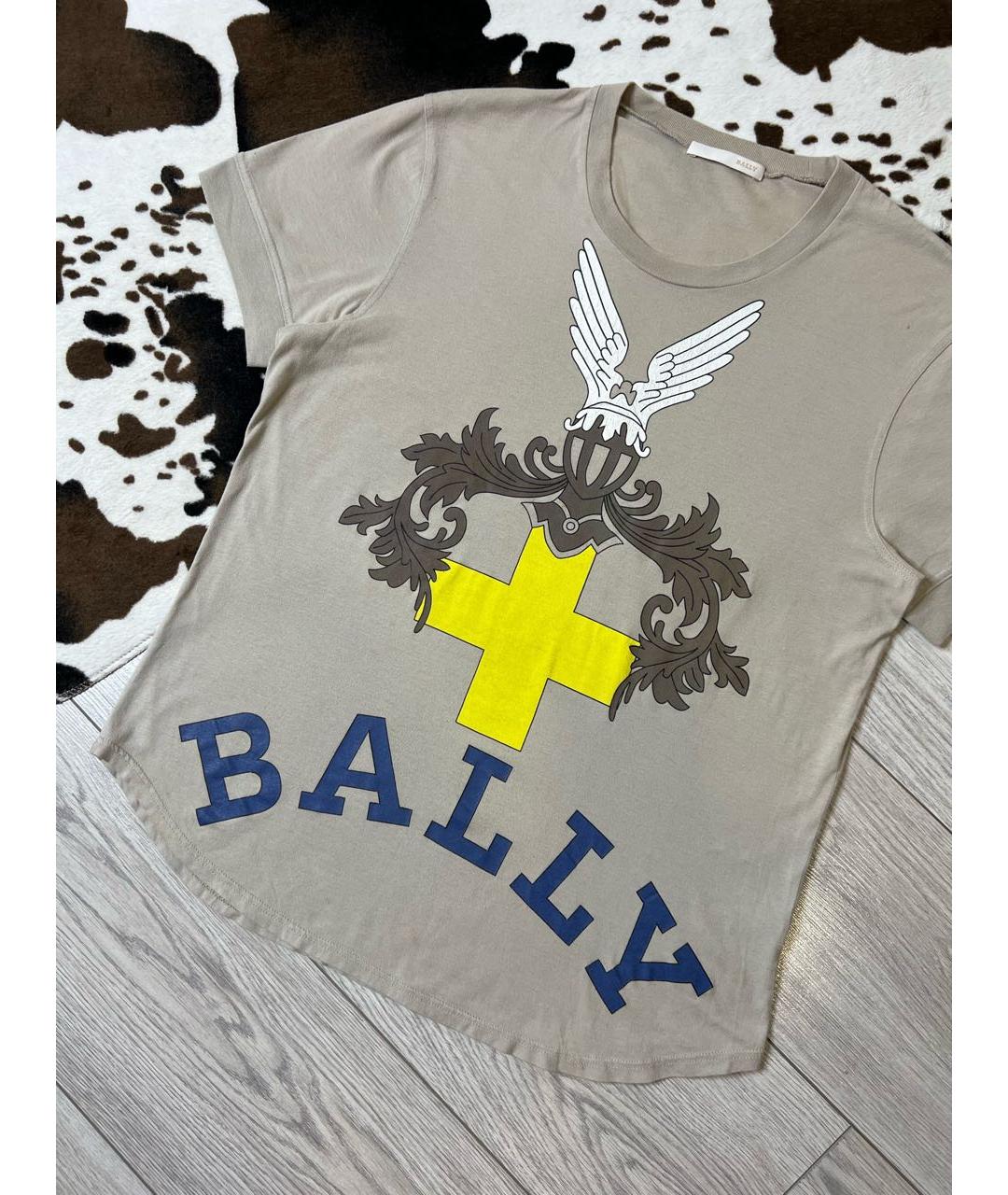 BALLY Бежевая хлопковая футболка, фото 2