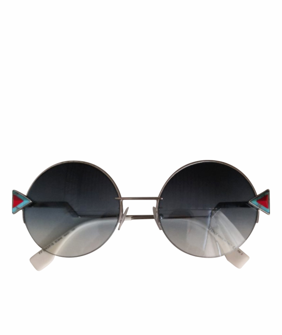 FENDI Белые металлические солнцезащитные очки, фото 1